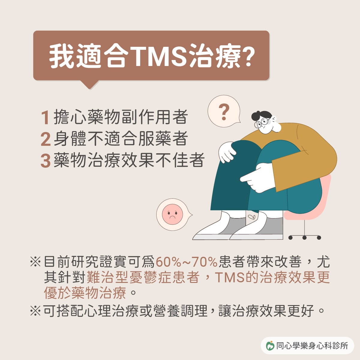 同心學樂身心科診所,土城身心科,心理諮商,黃苑婷醫師,TMS