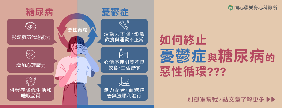 同心學樂身心科診所,憂鬱症,糖尿病,身心科,新北身心科